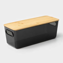 Контейнер для хранения с крышкой LaDо́m «Лаконичность», 28.5×11×10.5 см, цвет тёмно - серый