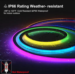 Наружная светодиодная лента RGBIC IP66 10 метров USB, водонепроницаемая, синхронизация музыки, неоновая веревка с управлением через приложение - Family фото 2