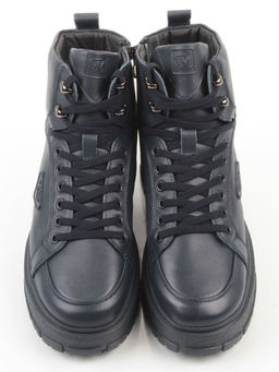 05-AW1002-2M DK. BLUE Ботинки зимние мужские (натуральная кожа, натуральный мех)