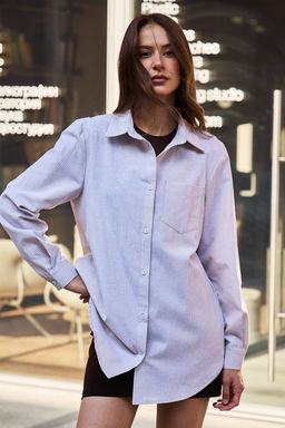 Рубашка оверсайз в полоску хлопковая