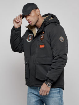 Куртка мужская зимняя с капюшоном молодежная черного цвета 88917Ch - Mtforce фото 2