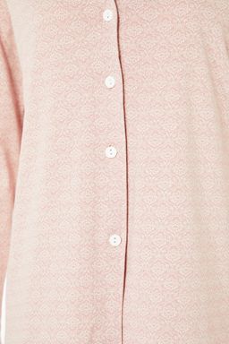 Pudra %100 Pamuklu Bask?l? Orme Pijama Tak?m? THMAW20PT0265