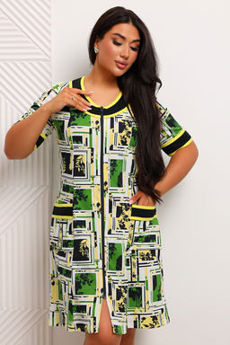 Халат женский из кулирки Марфа цитрусовый микс - Амадэль фото 3