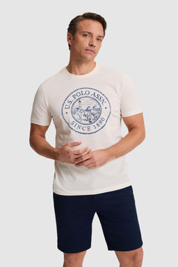 Erkek Krem Regular Fit Bisiklet YakaTi__rt