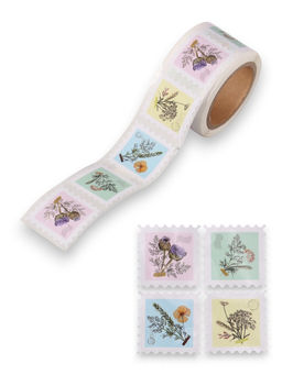 Цена за 2 шт. Наклейка бумага Марки. Сухоцветы, 3?3 см, 200 шт. в рулоне