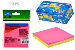 Цена за 2 шт. Блок самоклеящийся Basir 76*76мм 100л., 5 неоновых цветов (MC-3473)