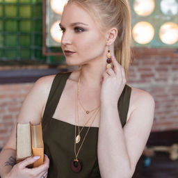 Серьги ручная работа, деревянные Камешки, цветные - Simaland фото 3