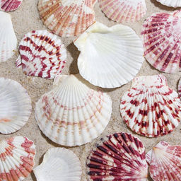 Набор ракушек «Гребешок пуксидатус», размер 4 - 6 см, 100 г