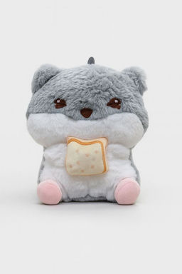 Мягкая игрушка "Hamster breakfast", gray, 20 см