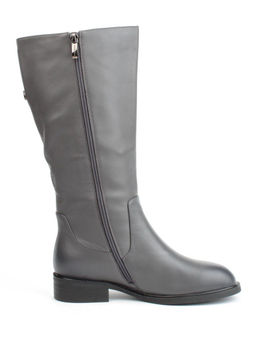 02-FI920-2M DK. GRAY Сапоги зимние женские (натуральная кожа, байка, натуральный мех) - Фабричный китай фото 10