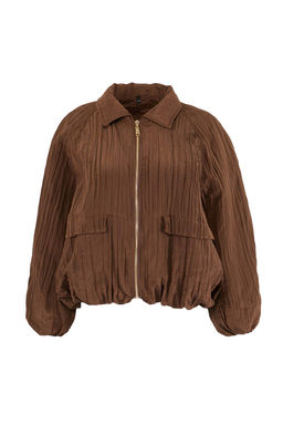 Kahverengi Ince Dolgulu Dokulu Oversize Bomber Mont TWOSS26MO00007 - Trendyolmilla фото 2