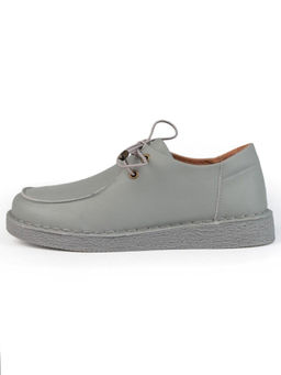 01-D7583-2 GRAY Ботинки демисезонные женские (натуральная кожа)