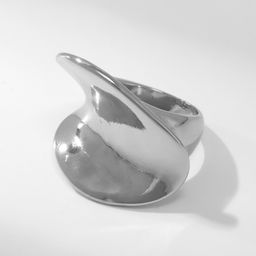 Кольцо металл Тренд волна, цвет серебро, размер 16 - Qf фото 4