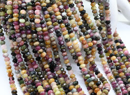 Бусины из турмалина рондель огранка 5*3мм, 40см, 128 бусин Радуга камня