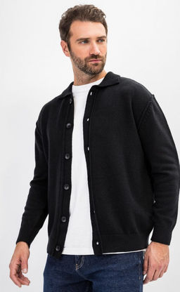 Кардиган мужской однотонный F310-0513 чёрный - Fine joyce фото 9