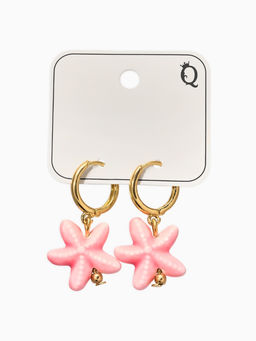 Серьги «Морской мир. Звезда», розовые в золоте