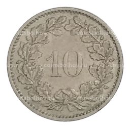 Монета 10 раппенов 1974 года Швейцария