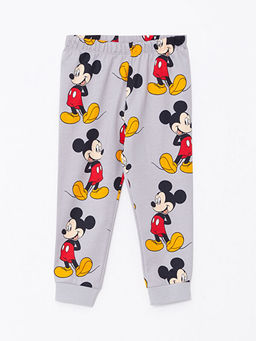 Bisiklet Yaka Uzun Kollu Mickey Mouse Bask?l? Erkek Bebek Pijama Tak?m - Waikiki фото 3