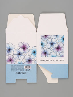 Цена за 10 шт. Коробка подарочная складная «Акварельные цветы», 12×12×12 см