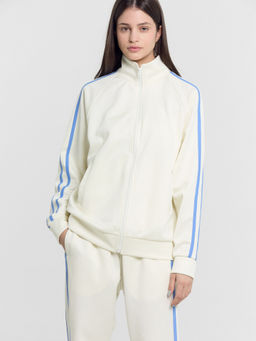 Толстовка женская светло-молочная с синими лампасами св.молочный +тихие воды 172103/1 - Mark formelle фото 5