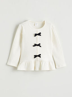 Bisiklet Yaka Fiyonk Detayl? K?z ?ocuk Ti??rt