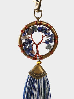 Брелок ловец снов «Великое древо», 19 см, бело-синий