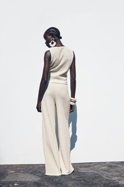TEXTURED STRAIGHT-FIT TROUSERS - Zara фото 12