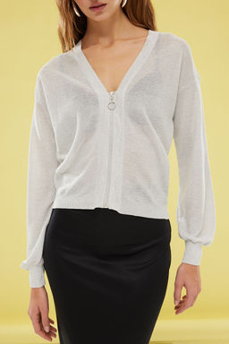 TRENDYOLMILLA Gumus Transparan Gorunumlu Simli Kalite Triko H?rka TWOSS24HI00008  фото 12