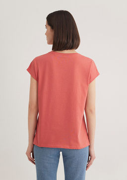 Bask?l? Pembe Tisort - Mavi фото 5