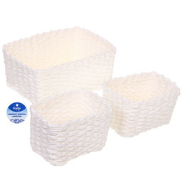 Корзинки интерьерные для хранения 3шт в наборе "ПАРНАУ", цвет белый, 16*11*10/16*11*10/25*18*11,5см (лейбл)