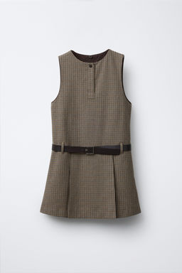 CHECK PINAFORE DRESS WITH DETACHABLE SCARF - Zara фото 2