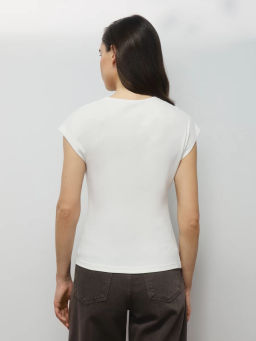 Футболка с драпировкой из вискозы / Zarina фото 6