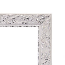 Рама для картин (зеркал) 40×50×4 см, дерево «Версаль», бело-серебристая