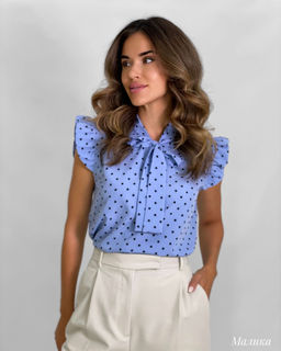 Блузка Малика (голубой) - Nadi bordo фото 2