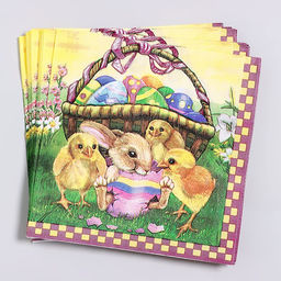 Цена за 2 шт. Салфетки бумажные на Пасху «Пасхальная корзина», 33×33 см, набор 20 шт.