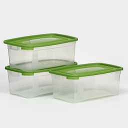 Набор контейнеров пищевых Доляна, 3 шт.: 1 л, 18.5×12×7 см, прямоугольные, прозрачные, МИКС