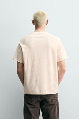 CAMISETA RELAXED FIT TEXTO LAVADO / Blanco