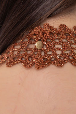 Комплект чокер + браслет широкий (терракот) А10