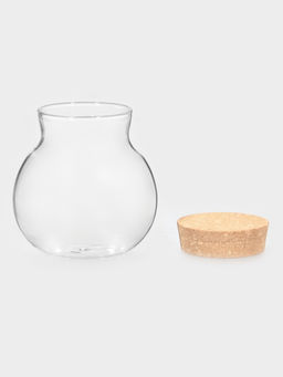 Банка для сыпучих продуктов Доляна «Бабл», 550 мл, 10.5×11 см, с пробковой крышкой, стекло, прозрачная