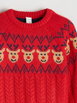 Y?lba?? Temal? Erkek ?ocuk Triko Kazak