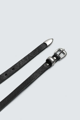 VINTAGE EFFECT LEATHER BELT - Zara фото 6
