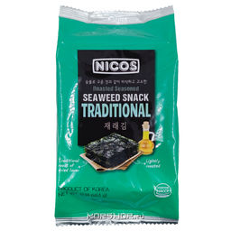 Хрустящая морская капуста Традиционная Nicos, Корея, 4 г Акция