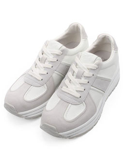 03-A1020-9 WHITE/GRAY Кроссовки женские (натуральная кожа, натуральная замша)