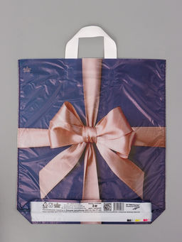 Цена за 50 шт. Пакет подарочный Бант Мокко 42 х 38 см 37 мкм