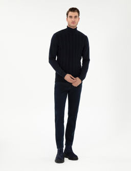 Lacivert Slim Fit Kazak