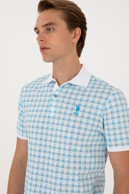 Erkek Regular Fit Polo Yaka Turkuaz Desenli Ti__rt Sepette S_rpriz _ndirim - U.s. polo assn фото 2