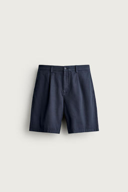 BERMUDA PLIEGUES REGULAR FIT / Marino