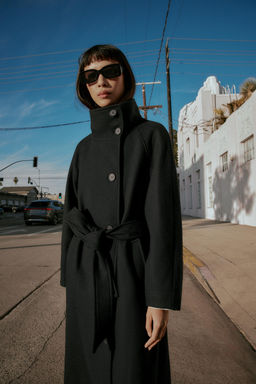 LONG WOOL COAT WITH HIGH NECK - Zara фото 18