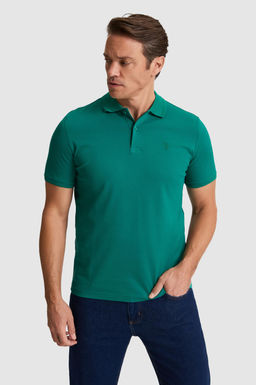Erkek Koyu Ye_il Regular Fit Polo Yaka Basic Ti__rt - U.s. polo assn фото 3