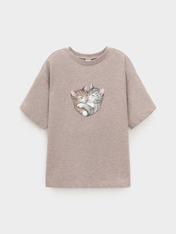 КР 302809/кофейный меланж к575 фуфайка (футболка) для дев - Crockid фото 2